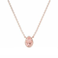 Teardrop Necklace Vintage Rose Crystals Rose Gold Plated