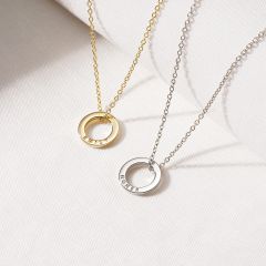 Personalised Single Family Circles Necklace in Sterling Silver