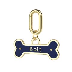 Personalised Enamel Bone Brass Pet Name Tag